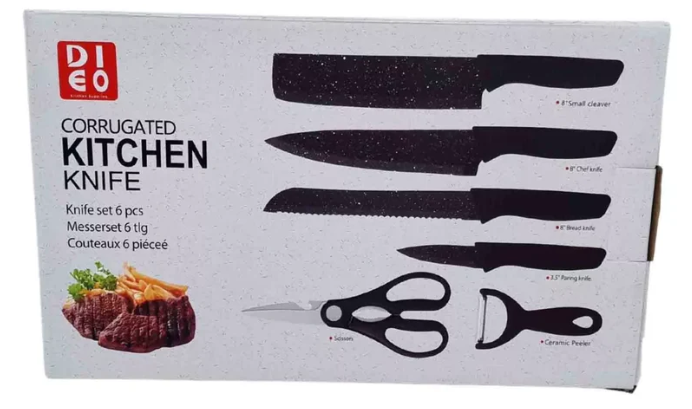 KIT SET DE CUCHILLOS DE COCINA 6 PIEZAS