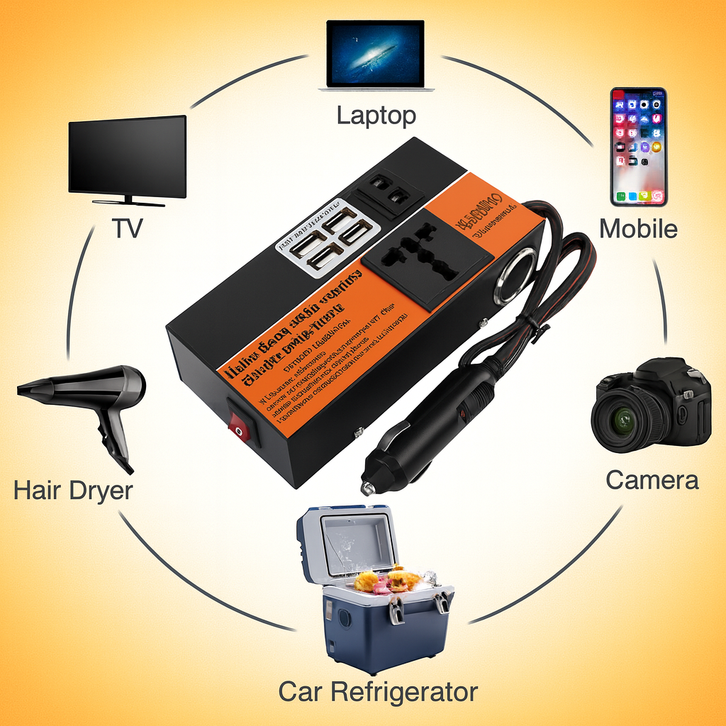 🚗⚡ Inversor Convertidor de Corriente 200W – Convierte 12V