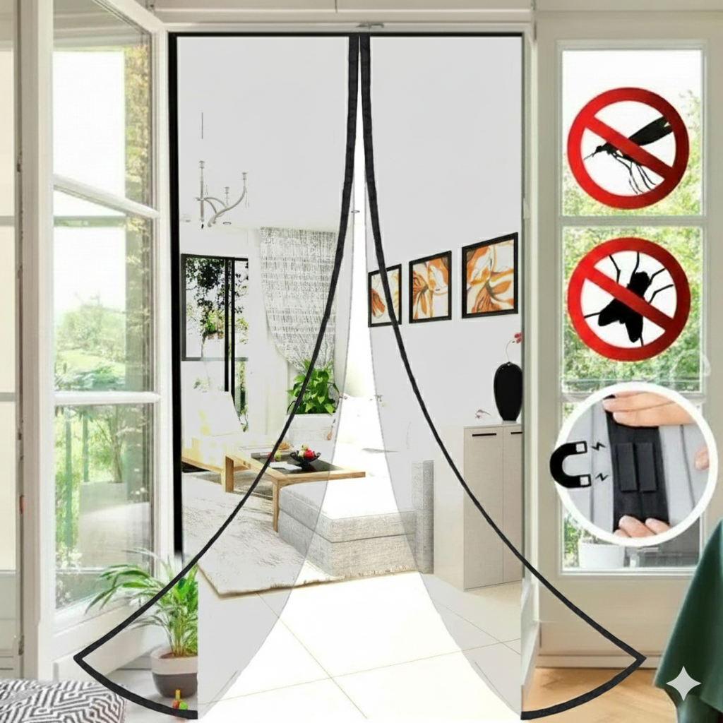 Malla De Puerta Anti Mosquitos con cierre magnético