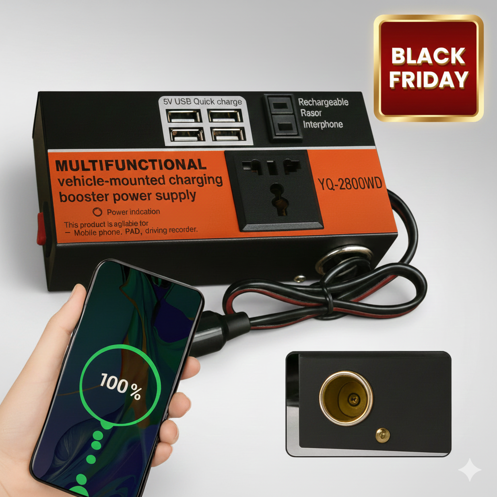 🚗⚡ Inversor Convertidor de Corriente 200W – Convierte 12V