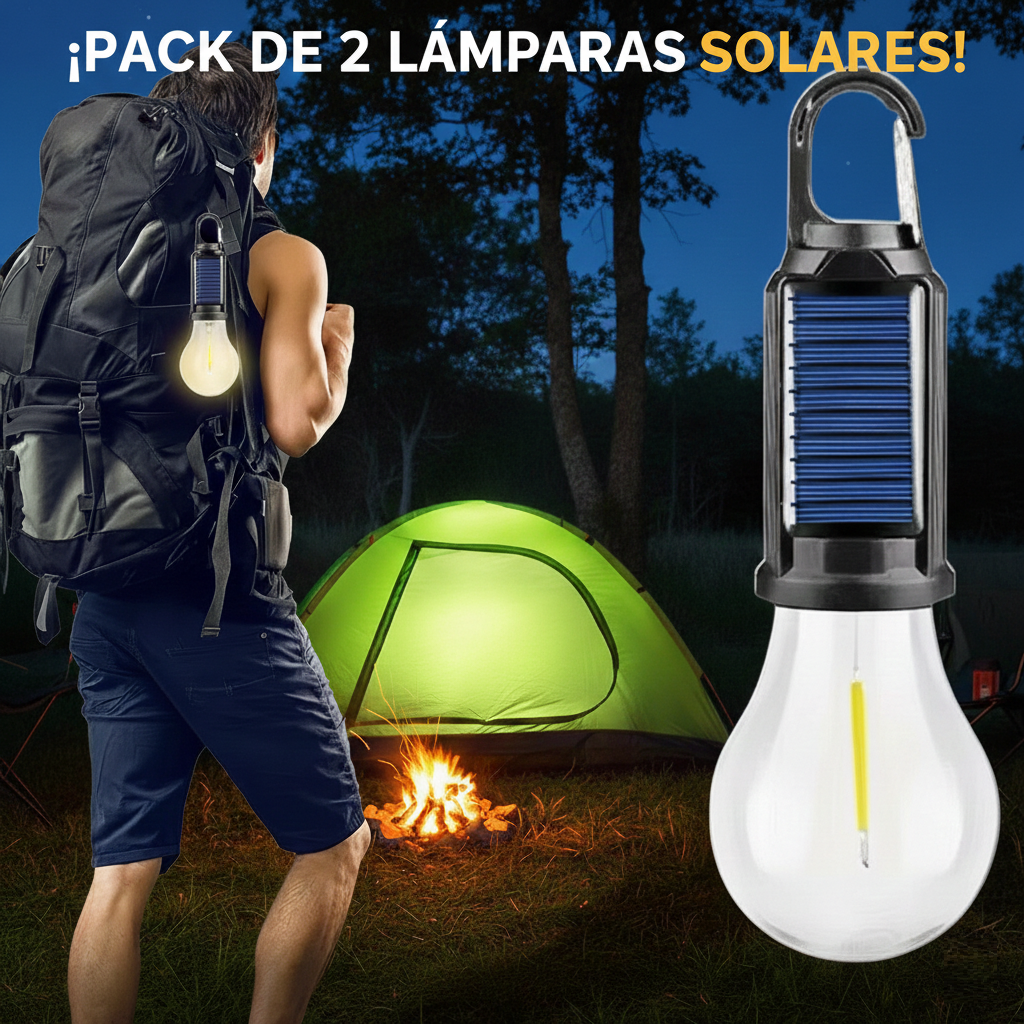 Pack 2 Ampolleta solar de Camping X2