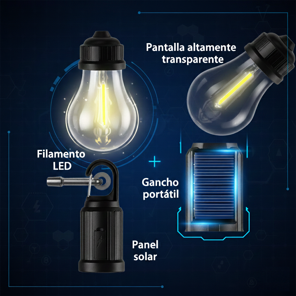 Pack 2 Ampolleta solar de Camping X2