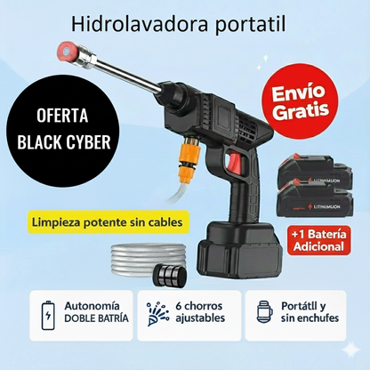 Hidrolavadora Doble Batería con Boquilla 6 Chorros