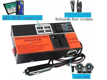 🚗⚡ Inversor Convertidor de Corriente 200W – Convierte 12V